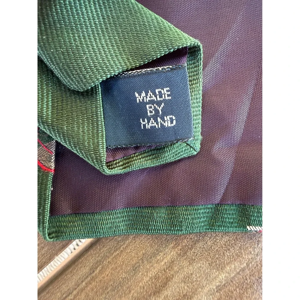 Vintage Polo Ralph Lauren‎ Mens Silk Tie Green Golf Crest Made in USA Hand Made